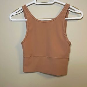 Lululemon Power pivot ribbed cropped tank - size 4 - preloved - tan color
